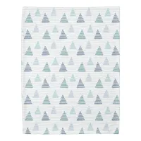 Blue Christmas trees with beads strings pattern Duvet Cover