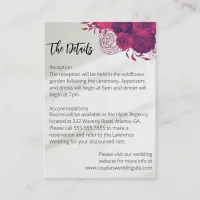 Hot Pink & Purple Bright Floral Wedding Enclosure Card