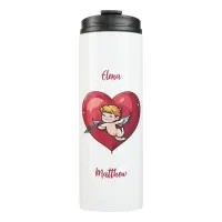 Cupid on Red Heart Thermal Tumbler