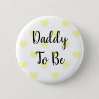 Daddy to be Yellow Hearts Baby Shower Button