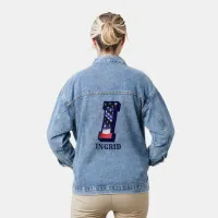 American Flag Letter I Personalize Your Name Denim Jacket