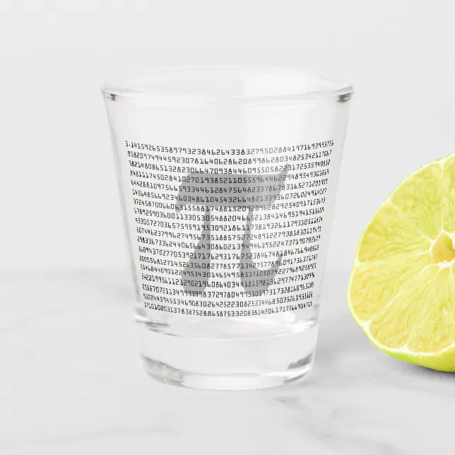 Many Many Digits of Pi Mathematical Constant Shot Glass