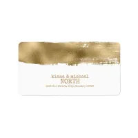Golden Brush Stroke Wedding ID655 Label