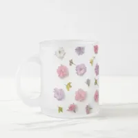 Pretty Floral Blossoms, Unique Photo Mock-up Style Frosted Glass Coffee Mug