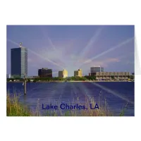 Lake Charles, LA Skyline with Sunburst