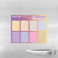 Pastel Purple Pink Yellow Gradient Weekly Planner Magnetic Dry Erase Sheet