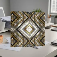 Modern, trendy pattern in silver, gold and black 3 ring binder