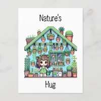 Nature's Hug | Cute Plant Lovers Pixel Art Postcard