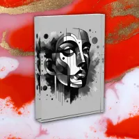 Black and white Abstract Face on grey | Photo Block