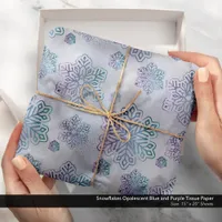 Snowflakes Opalescent Blue and Purple  Tissue Paper