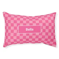 Hot Pink Light Pink Checker Pattern Dog Bed