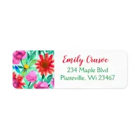 Pretty Watercolor Floral  Label