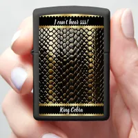 Studying black and gold snake patterns zippo lighter