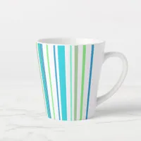 Aqua Blue Green Beach Color Stripes Latte Mug