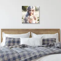 Beautiful April Fairy in Daisies Canvas Print