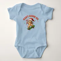 Funny Skateboarding Gingerbread Man Christmas Baby Bodysuit