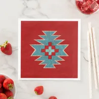 Southwest Mesas Red & Turquoise Paper Dinner Napkins