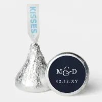 Navy Simple Modern Monogram Wedding Hershey&#174;'s Kisses&#174;