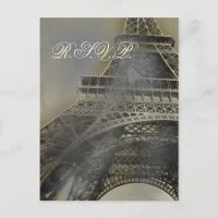 eiffel tower Parisian french Wedding rsvp card