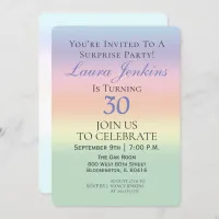 Elegant Pastel Surprise 30th Birthday Party Invitation