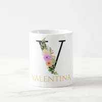 Watercolor Floral Monogram Coffee Mug