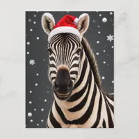 Christmas Zebra Postcard