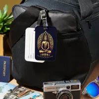 Golden Buddha in serene meditation.  Luggage Tag