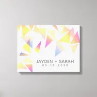 Pastel Multi-Colored Confetti White Wedding Canvas Print