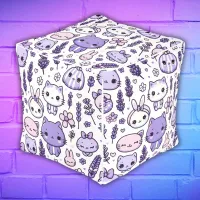 Cute Kawaii theme Purple Lavender | Pouf