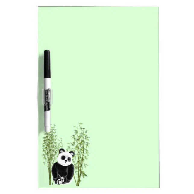 Cute Panda Sitting in Bamboo Dry Erase Board