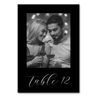 Just Married Couple Black Photo Wedding Table Number