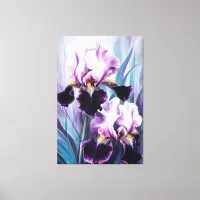 *~* Iris Irises Flower Painting AP84 Canvas Print