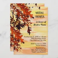 Autumn Leaves Swirl Color Bridal Shower Invitation