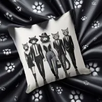 Hep Cat Runway Models on Catwalk Throw Pillow