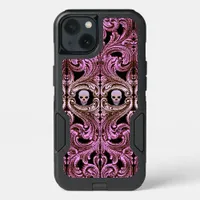 Goth Pink Ornament with Skull iPhone 13 Case