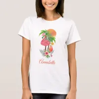 Pink Flamingo Tropical Vacation T-Shirt