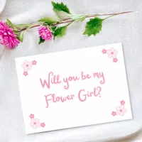 Cute Pink Girly Personalized Flower Girl Proposal Card