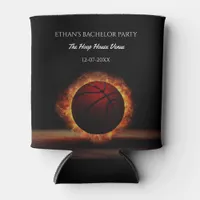 Basketball birthday / bachelor party Black Orange Can Cooler