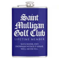 Funny Saint Mulligan Golf Club Lifetime Member Flask