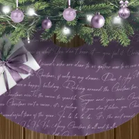Purple Christmas Typography Pattern#36 ID1009 Brushed Polyester Tree Skirt
