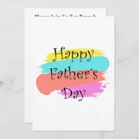 Happy Fathers Day Colorful Family Gathering Brunch Invitation