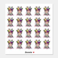 Mardi Gras Zebra!  Sticker