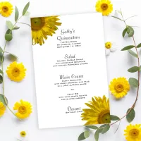 Yellow Sunflower Quinceanera Menu