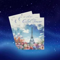 Eiffel Tower Paris Floral Monogram |