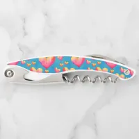 Multicolored Watercolor Hearts Corkscrew