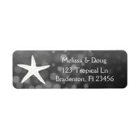 Black Oceanic Starfish Return Address Labels