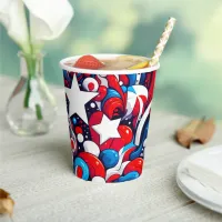 Happy Fourth of July | Abstract Stars and Stripes Paper Cups