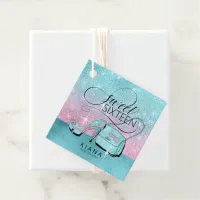 Glitter and Shine Sweet 16 V2 Teal/Pink ID675 Favor Tags