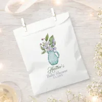 Personalized Purple Sweet Pea Flowers Baby Shower Favor Bag