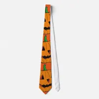 Happy Jack o Lantern Cartoon Pattern Tie